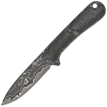 Civivi Mini Elementum Dark Green Micarta Knife, Damascus (C23010-DS1)