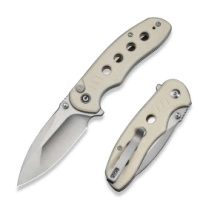 Civivi Triptych Ivory G10 Folding Knife, Satin 14C28N (C23085B-2)