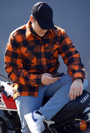 Longhorn Lumberjack flannel shirt - Orange