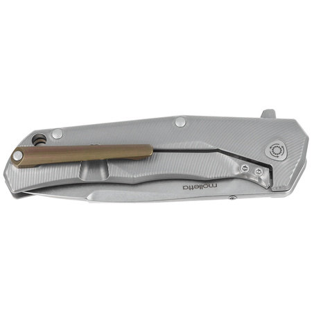 LionSteel T folding knife.R.E. Grey / Bronze Titanium, Stone Washed M390 by Molletta (TRE BR)