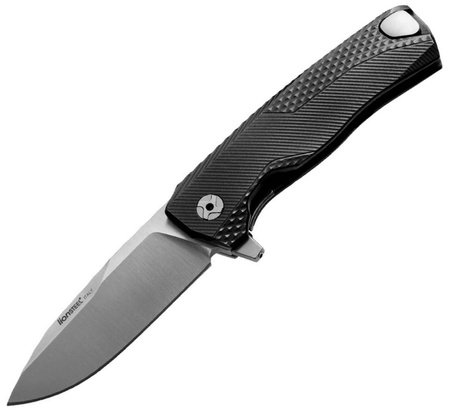 LionSteel ROK Aluminum Black / Satin Blade Folding Knife (ROK A BS)