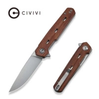 Civivi Navo Guibourtia Wood Folding Knife, Satin Nitro-V by Ostap Hel (C25015B-1)