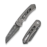 Civivi Pragma Prime Gray Aluminum Folding Knife, Damascus (C24067-DS1)
