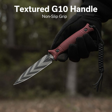 Civivi Perfrico Burgundy G10, Black / Gray Striped 14C28N knife (C23026-3)
