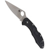 Spyderco Delica 4 FRN Black Flat Ground Plain Folding Knife (C11FPBK)