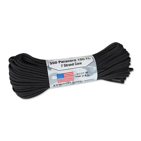 Atwood Rope - Paracord - MIL-SPEC 550-7 - 4mm - Black - 30.48m