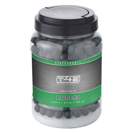 Umarex T4E RB 43 caliber rubber bullets. .43 / 500 pcs. for Umarex M&P9c TPM1 PPQ