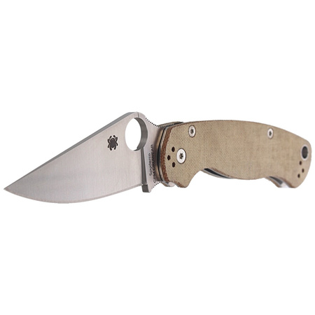 Spyderco Para Military 2 CPM Cru-Wear Folding Knife, Brown Micarta (C81MPCW2)