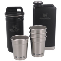 Set of 4 glasses + flask Stanley Adventure black