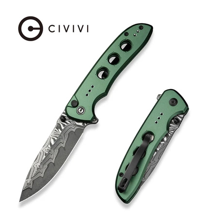 Civivi Hyperpulse Green Aluminum, Damascus (C23087A-DS1)