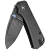 Civivi Baby Banter Knife Black Twill Carbon Fiber Overlay On Black G10, Black Hand Rubbed Damascus by Ben Petersen (C19068S-DS1)