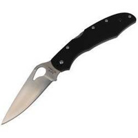 Spyderco Byrd Cara Cara 2 G-10 Black Plain Folding Knife (BY03GP2)