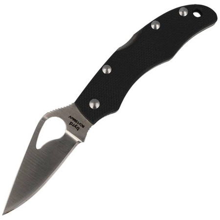 Spyderco Byrd Finch 2 G-10 Black Plain Folding Knife (BY11GP2)