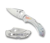 Spyderco Dragonfly Tattoo Stainless Plain VG10 Folding Knife (C28PT)