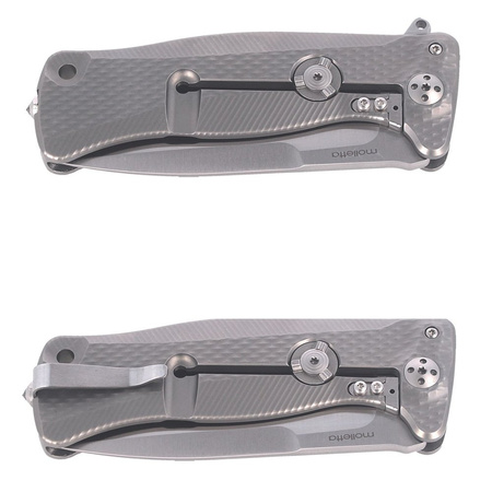 LionSteel SR11 Titanium Grey / Satin Blade Folding Knife (SR11 G)