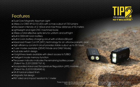 Nitecore TIP 2 flashlight 720 lumens