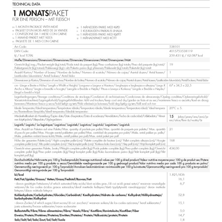 Trek'n Eat - Emergency Food - 1 Month Food Package - Meat