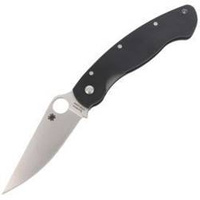 Spyderco Military Model G-10 Black Plain Folding Knife (C36GPE)