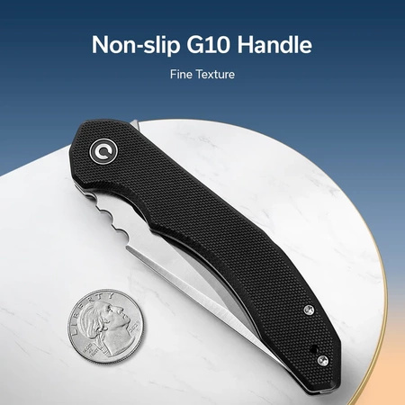 Civivi Bluetick Black G10 Folding Knife, Satin 14C28N by Bryan Montalvo (C23050-1)