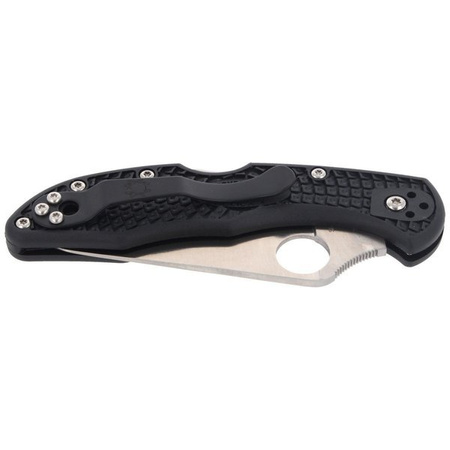 Spyderco Delica 4 FRN Black Flat Ground Plain Folding Knife (C11FPBK)