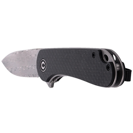 CIVIVI Elementum Flipper knife Twill Carbon Fiber / Black G10, Damascus (C907DS)