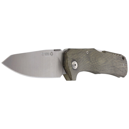 LionSteel TM1 Green Canvas Micarta Folding Knife, Satin Sleipner by Molletta (TM1 CVG)