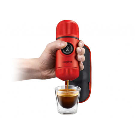Wacaco Nanopresso - Portable travel coffee maker - Lava Red with case