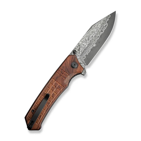 Civivi Tacticorix Guibourtia Wood Folding Knife, Damascus (C23055-DS1)