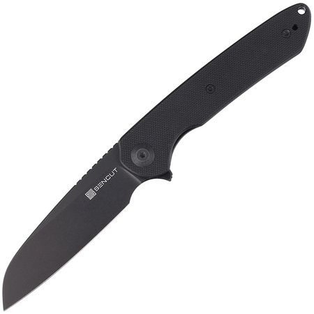 Sencut Kyril Black G10, Black Stonewashed 9Cr18MoV Folding Knife by Ferrum Forge Knife Works (S22001-1)