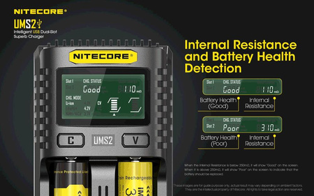 Battery charger - Nitecore UMS2