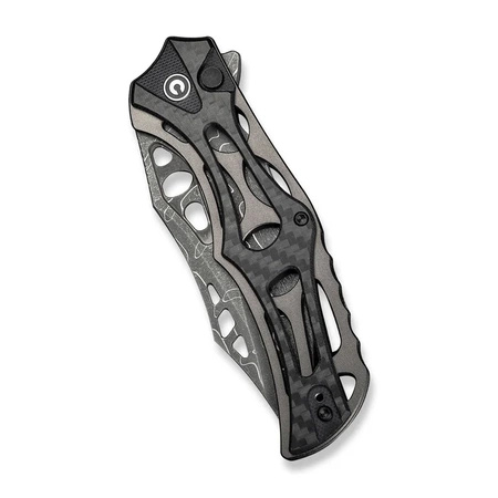 Civivi Biophase Gray Aluminum / Black G10 folding knife, Damascus (C23083C-DS1)