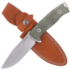 LionSteel Micarta Green Canvas, Satin Blade Sleipner Knife (M5 CVG)