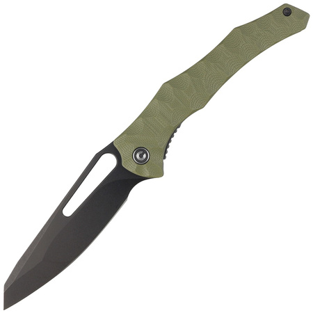 CIVIVI Spiny Dogfish Green G10, Black Stonewashed 14C28N by Gavko Knives (C22006-3) knife