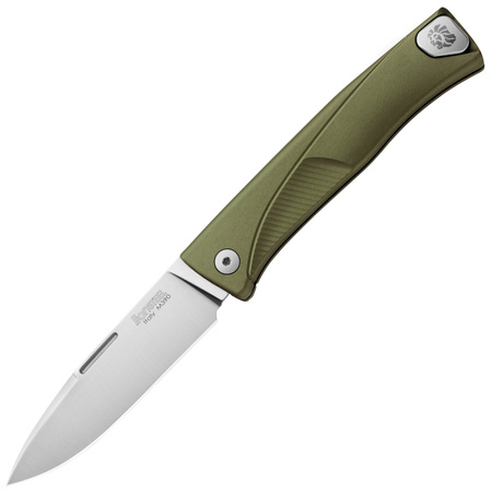 LionSteel Thrill Green Aluminum Folding Knife, Satin M390 by Molletta (TL A GS)