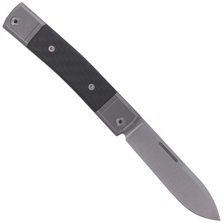 LionSteel bestMAN Carbon Fiber Folding Knife, Drop Blade (BM2 CF)