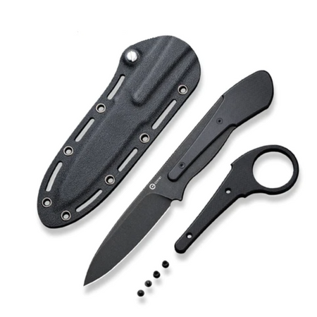 CIVIVI Varius Black G10, Black Stonewashed D2 knife by Allen Elishewitz (C22009D-1)