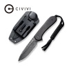 Civivi Elementum Fixed Tactical Black Ebony Wood knife, Damascus (C2105-DS1)