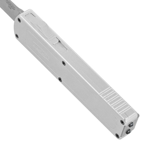 Mikov Raptor Silver Aluminum, Satin D2 Automatic Knife (V2411048)