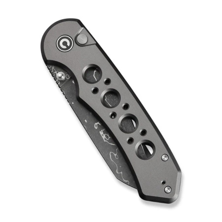 Civivi Pragma Prime Gray Aluminum Folding Knife, Damascus (C24067-DS1)