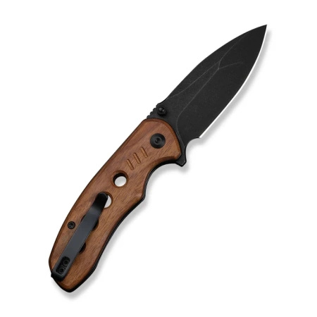 Civivi Triptych Guibourtia Wood Folding Knife, Black Stonewashed 14C28N (C23085B-3)