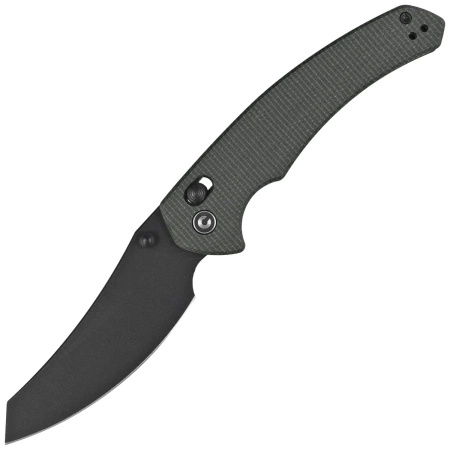 Civivi Sixgill Green Canvas Micarta Folding Knife, Black Nitro-V by Gavko Knives (C24050-3)