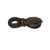 Leather thong 3x3 mm - 2 meters - dark brown