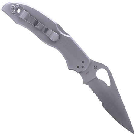 Spyderco Harrier Stainless Steel Combination Folding Knife (BY01PS2)