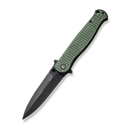 Civivi RS71 Green Canvas Micarta Folding Knife, Black Stonewashed Nitro-V by Robert Saniscalchi (C23025-3)