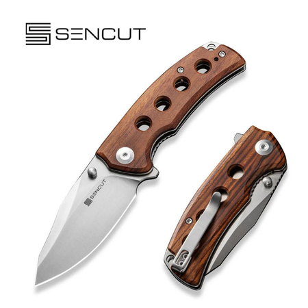 Sencut Excalis Guibourtia Wood, Satin 9Cr18MoV Folding Knife (S23068-4)