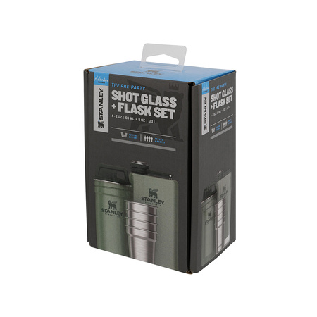 Set of 4 glasses + flask Stanley Adventure - Olive