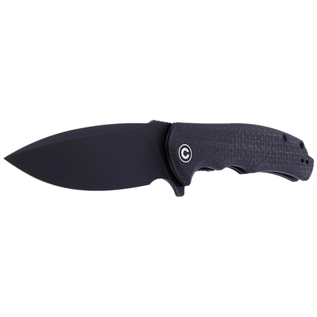 CIVIVI Praxis Black Coarse Micarta Knife, Black Stonewashed (C803G)