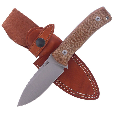 LionSteel Bushcraft Natural Canvas Micarta Knife (M4 CVN)