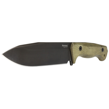 LionSteel Green Canvas Micarta, Old Black CPM 3V by Molletta (T6B 3V CVG) knife