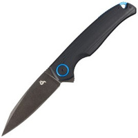BlackFox Argus Black G10 Folding Knife, Black Stone Washed D2 by Grigorii Matveev (BF-760)